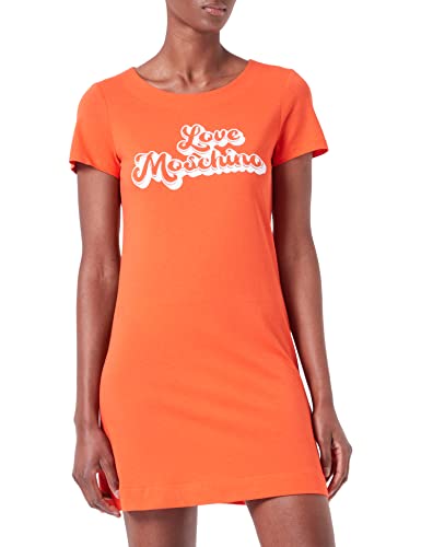 Love Moschino Damen Dress Jersey met Love Moschino Bubble Print. Kleid, Red White, 42 EU von Love Moschino