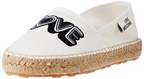 Love Moschino Damen Espadrillas Fahrer-Slipper, Weiß, 36 EU von Love Moschino