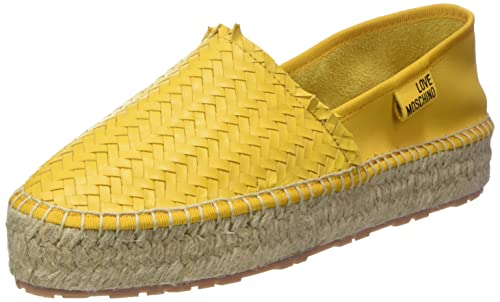 Love Moschino Damen Espadrillas Fahrer-Slipper, gelb, 40 EU von Love Moschino