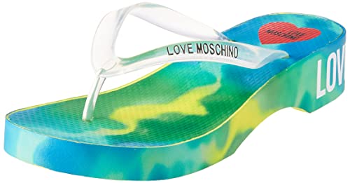 Love Moschino Damen Infradito Flipflop, grün, 35 EU von Love Moschino