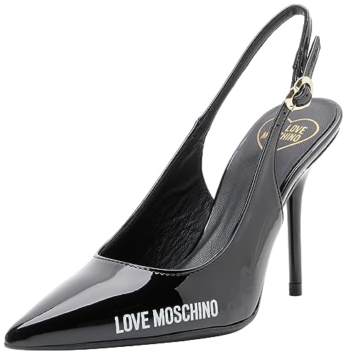 Love Moschino Damen Absatz-Sandalen, Nero, 36 EU von Love Moschino