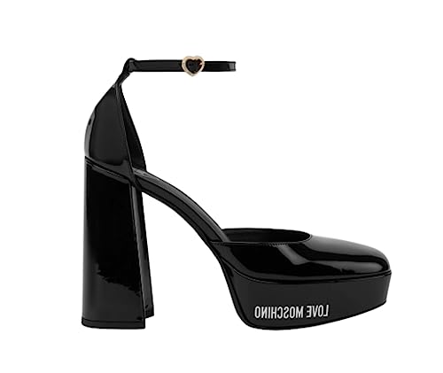 Love Moschino Damen Absatz-Sandalen, Nero, 37 EU von Love Moschino