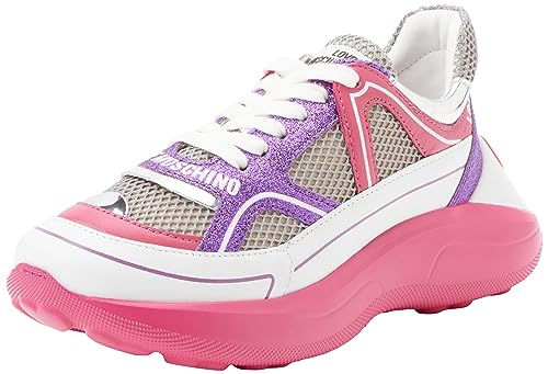 Love Moschino Damen Sneaker, Argento, 39 EU von Love Moschino