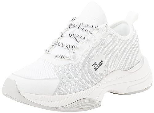 Love Moschino Damen Sneaker, Bianco, 37 EU von Love Moschino