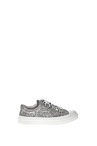 Love Moschino Damen Ja15784g0fj090235 Sneaker, Silber/schwarz, 35 EU von Love Moschino