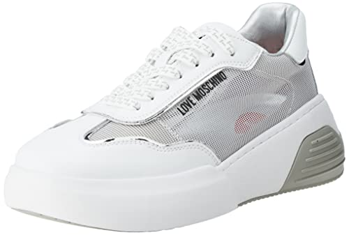 Love Moschino Damen Ja15875g0giqb01a Sneaker, Weiß, 38 EU von Love Moschino