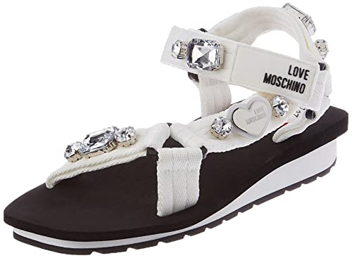 Love Moschino Damen Ja16153g0gi45100 Platform Sandalen, Weiß, 36 EU Love Moschino Damen Ja16153g0gi45100 Platform Sandalen, Weiß, 36 EU von Love Moschino