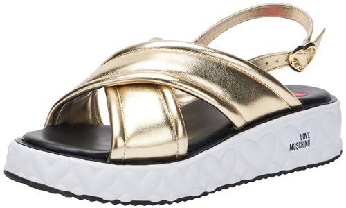 Love Moschino Damen Ja16325i0iif0900 Sandale, Platin, 40 EU von Love Moschino