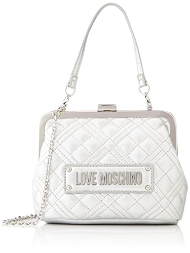 Love Moschino Damen Jc4011pp1gla0902 Umhängetasche, Silber/schwarz von Love Moschino