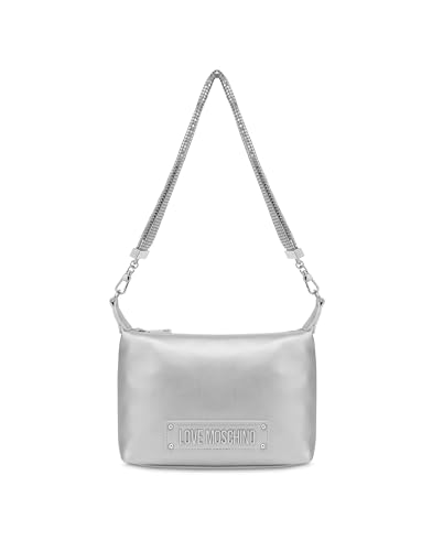 Love Moschino Damen Jc4140pp1mlo0969 Schultertasche, Silber von Love Moschino