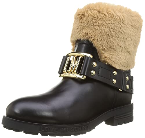 Love Moschino Damen Kollektion Herbst Winter 2021 Stiefelette, Schwarz, 37 EU von Love Moschino