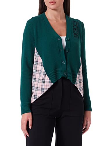 Love Moschino Damen Long-sleeved A-line Cardigan pullover, Pink Green, 44 EU von Love Moschino