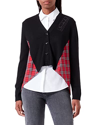 Love Moschino Damen Long-sleeved A-line Cardigan pullover, Red Black, 44 EU von Love Moschino