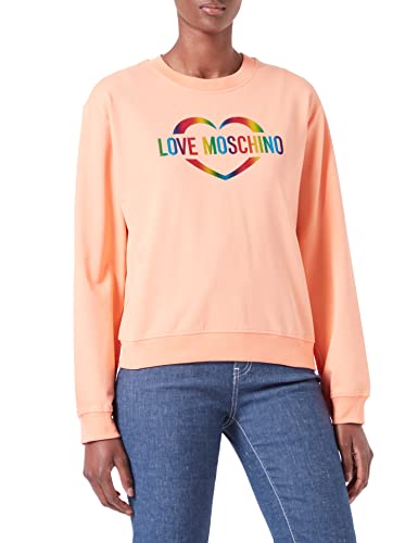 Love Moschino Damen Love Heart Multicolor Foil Print Sweatshirt, Rosa, 42 EU von Love Moschino