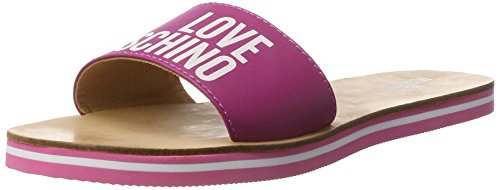 Love Moschino Damen Pantoletten, Silber (Fuchsia), 37 EU von Love Moschino