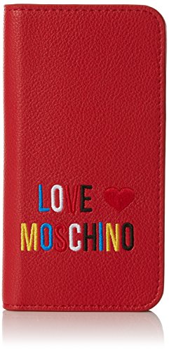 Love Moschino Damen Portacel.Small Grain PVC Rosso Clutch, rot (Red), 2 x 14 x 7 cm von Love Moschino