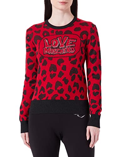 Love Moschino Damen 'Regular Fit Long-sleeved pullover, Beige Black, 38 EU von Love Moschino