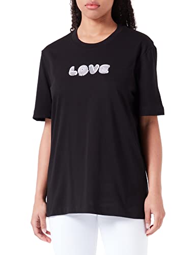 Love Moschino Damen Regular Fit Short-sleeved T-shirt T Shirt, Schwarz, 38 EU von Love Moschino