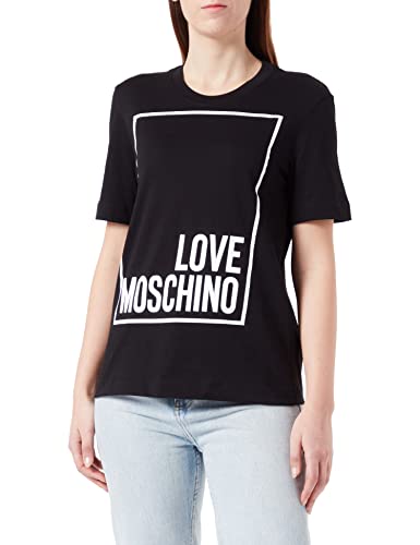 Love Moschino Damen Regular Fit Short-sleeved T-shirt T Shirt, Schwarz, 40 EU von Love Moschino
