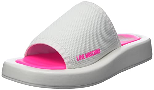 Love Moschino Damen Sabot Hausschuh, Weiß, 37 EU von Love Moschino