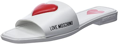 Love Moschino Damen Sabot Hausschuh, Weiß, 38 EU von Love Moschino