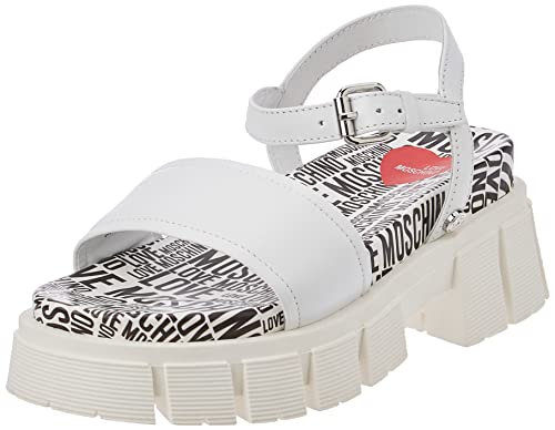 Love Moschino Damen Sandalo Sandale, Weiß, 36 EU von Love Moschino