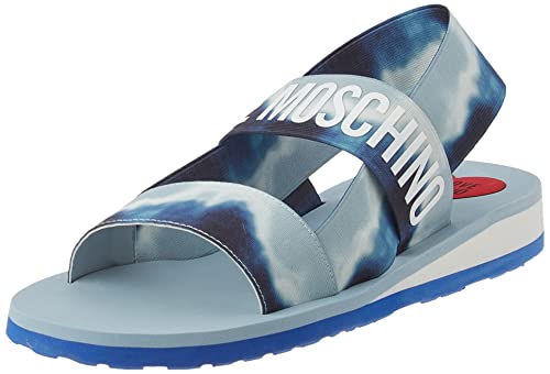 Love Moschino Damen Sandale, blau, 35 EU von Love Moschino