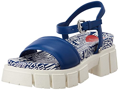 Love Moschino Damen Sandalo Sandale, blau, 36 EU von Love Moschino