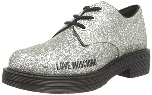 Love Moschino Damen Scarpad.city40 Glitter Schuh, Silber/schwarz, 39 EU von Love Moschino
