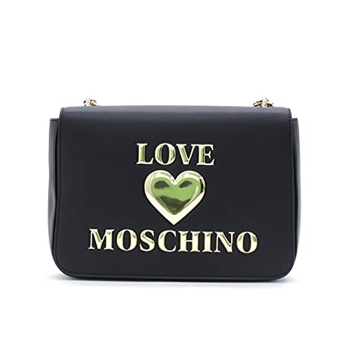 Love Moschino Damen Borsa A Spalla Da Donna Schultertasche, Pre Kollektion Herbst Winter 2021, Schwarz von Love Moschino