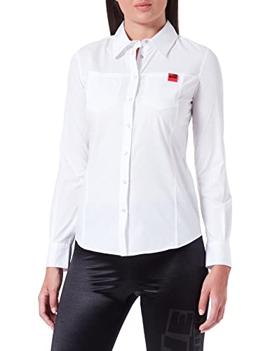 Love Moschino Damen Slim Fit Long Sleeves With Chest Pockets Shirt, Optical White, 46 EU von Love Moschino