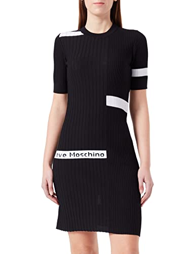 Love Moschino Damen Slim Fit Short-sleeved Dress, Schwarz, 44 EU von Love Moschino