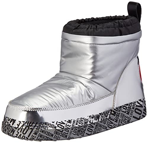 Love Moschino Damen St.ttod.skiboot20 Nylon Laminato Stiefelette, Silber/schwarz, 35 EU Love Moschino Damen St.ttod.skiboot20 Nylon Laminato Stiefelette, Silber/schwarz, 35 EU von Love Moschino