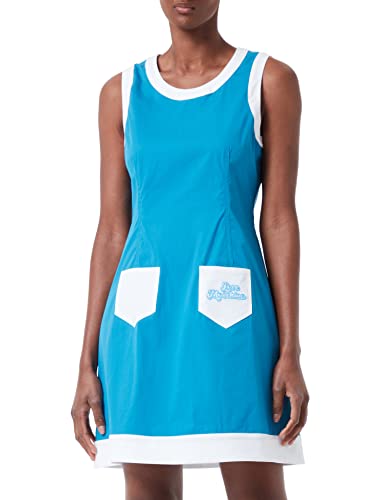 Love Moschino Damen Tanktop jurk met uitlopende rok Kleid, Blue White, 40 EU von Love Moschino