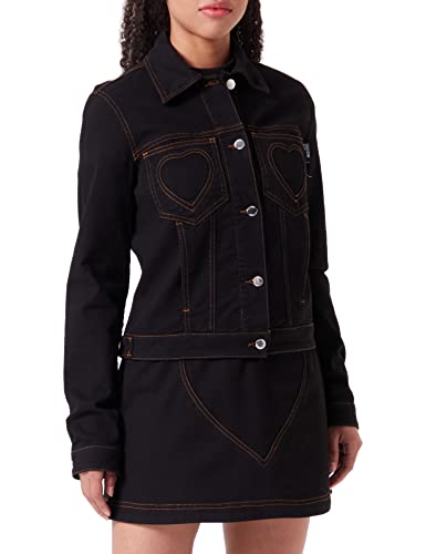 Love Moschino Damen Trucker JACKET, Schwarz, 38 EU von Love Moschino