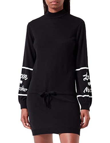 Love Moschino Damen Turtleneck in Blended Wool Dress, Schwarz, 38 EU von Love Moschino