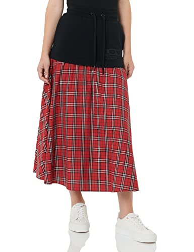 Love Moschino Damen With Watching Brand long skirt matching logo embroidery, Red Black White, 40 EU von Love Moschino