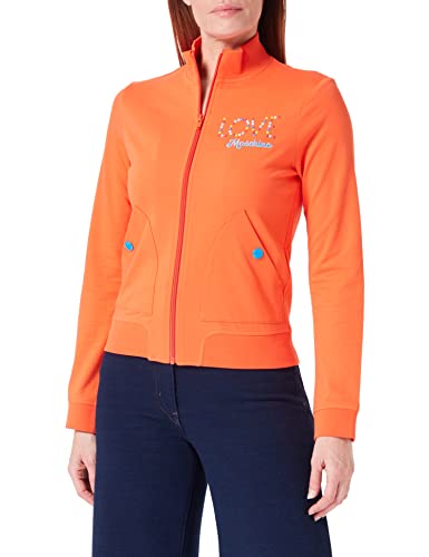 Love Moschino Damen Zipped in 100% Cotton Fleece With Multicolor Snap Buttons Jacke, Orange, 46 EU von Love Moschino