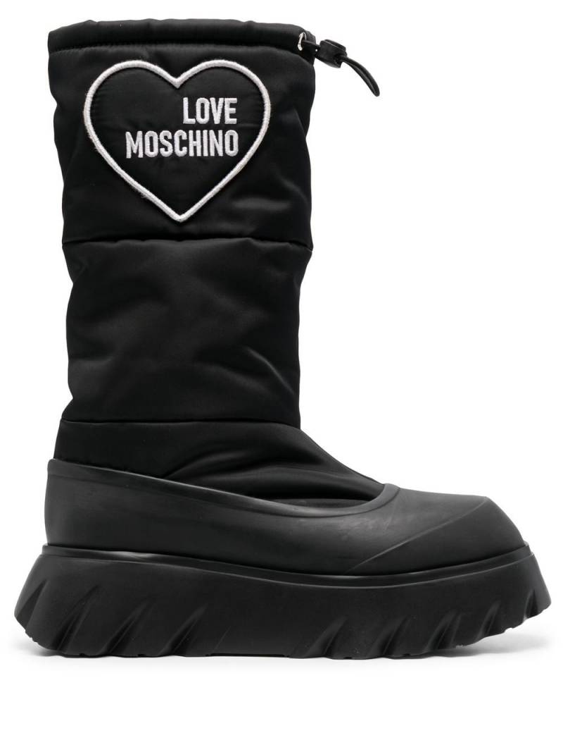 Love Moschino Gefütterte Stiefel mit Herz-Patch - Schwarz von Love Moschino