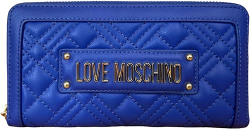 Love Moschino Geldbörse mit Geldbörse für Damen Marke, Modell JC5600PP0ILA0, aus Kunstleder., blau, Taglia Unica, Mit Reißverschluss von Love Moschino