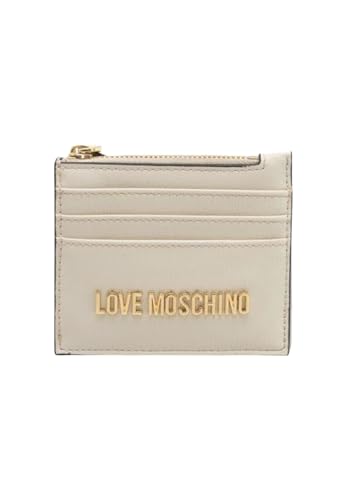 Love Moschino Geldbörse mit Reißverschluss für Damen, Modell JC5704PP1HLD0, aus Kunstleder., elfenbein, Taglia Unica, Mit Reißverschluss von Love Moschino