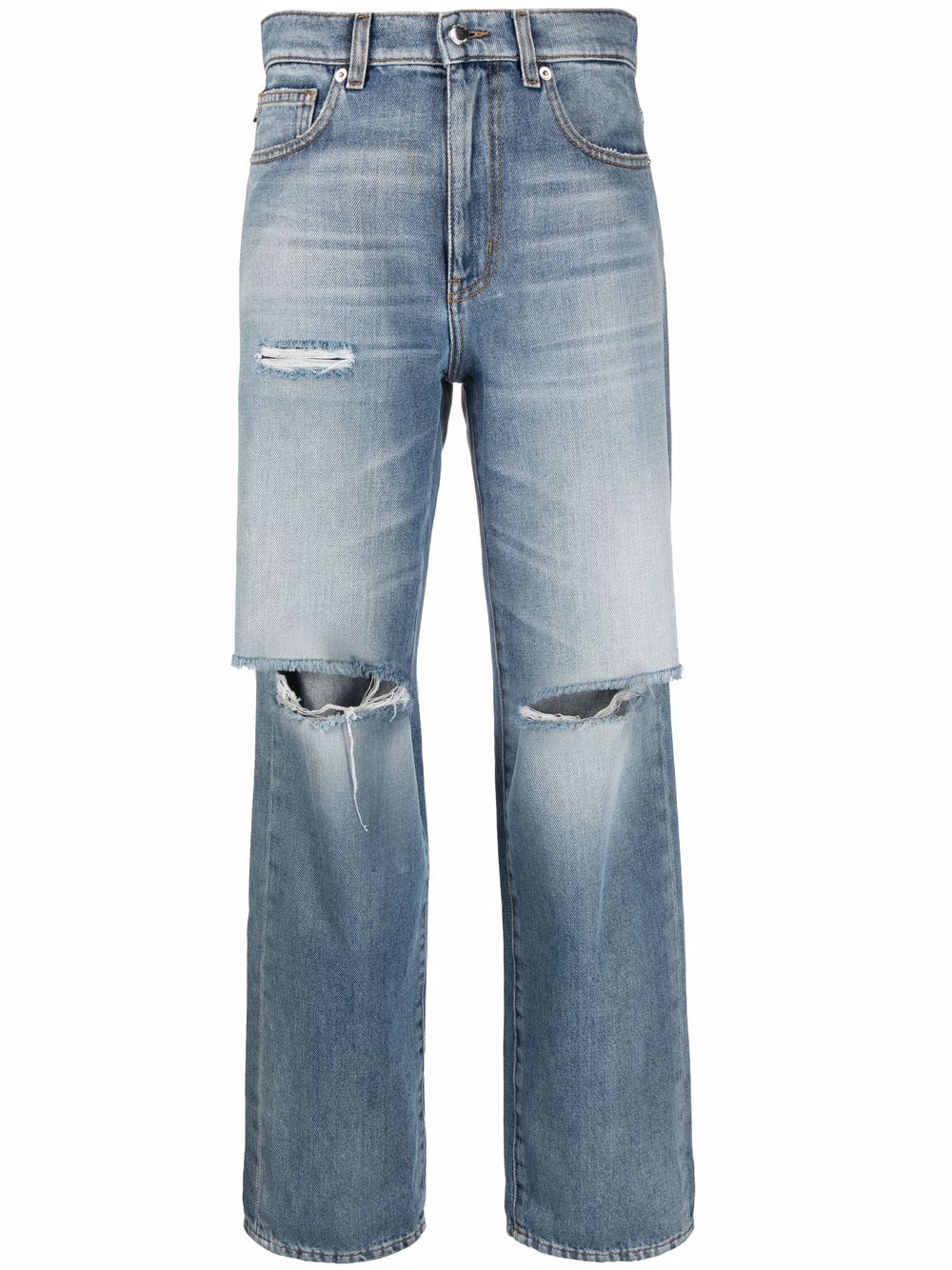 Love Moschino Gerade Jeans im Distressed-Look - Blau von Love Moschino