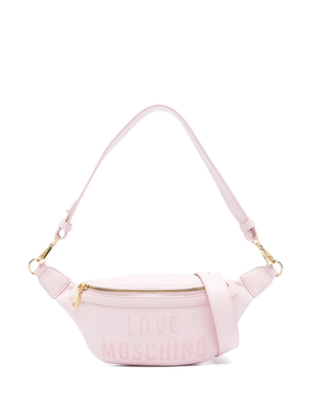 Love Moschino Gürteltasche mit Pailletten-Logo - Rosa von Love Moschino