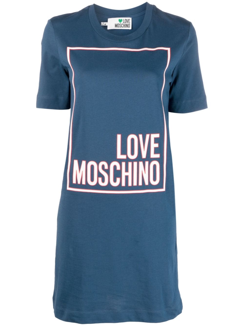Love Moschino Mini-T-Shirtkleid mit Logo - Blau von Love Moschino