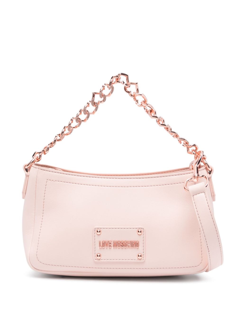 Love Moschino Schultertasche mit Logo-Schild - Rosa von Love Moschino