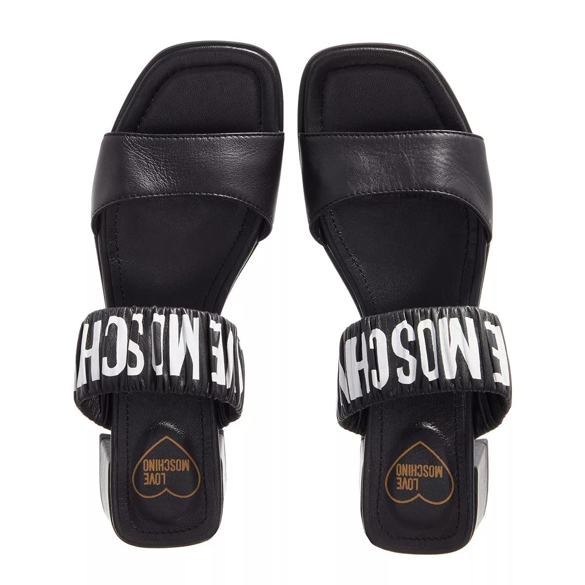 Love Moschino Slipper & Pantoletten - Logo Band - Gr. 36 (EU) - in Schwarz - für Damen von Love Moschino