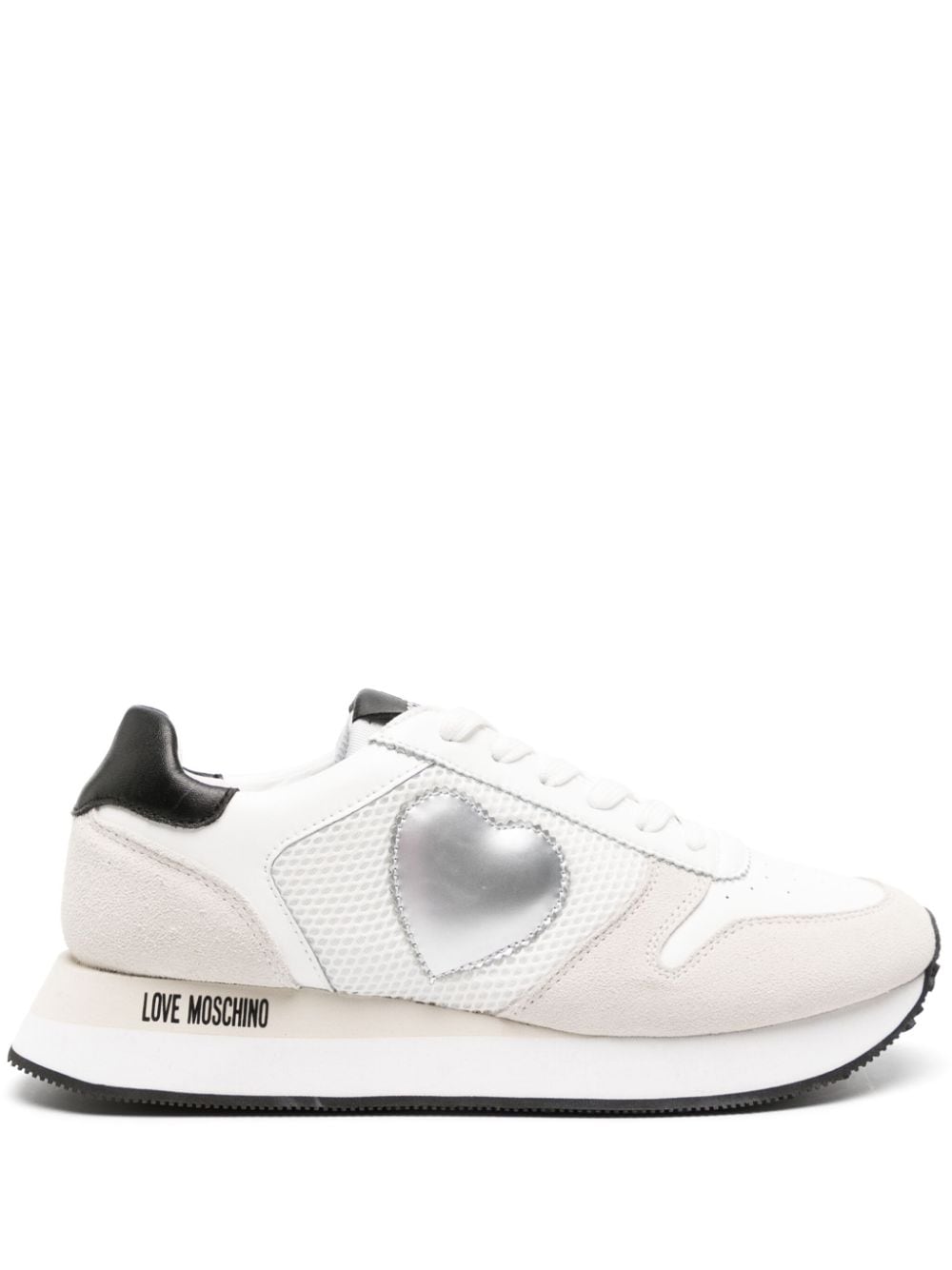 Love Moschino Sneakers mit Herz-Patch - Weiß von Love Moschino