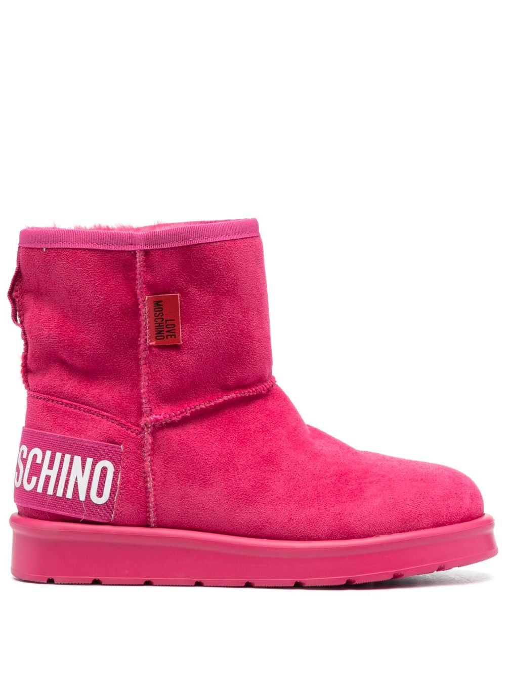 Love Moschino Stiefeletten mit Logo-Patch - Rosa von Love Moschino