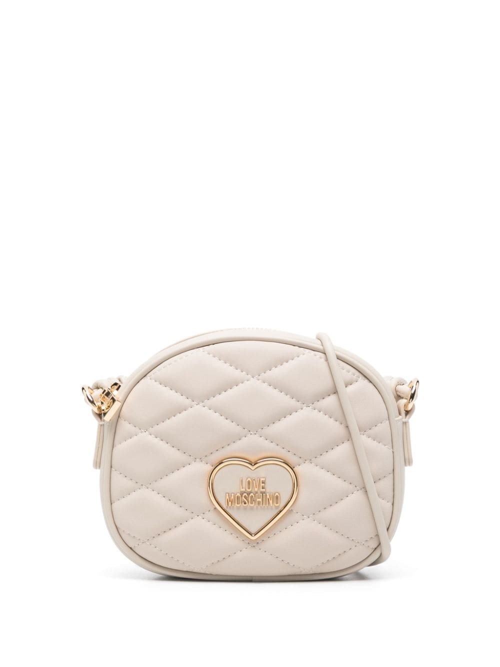 Love Moschino Umhängetasche mit Logo-Schild - Nude von Love Moschino