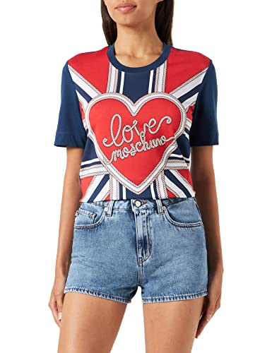 Love Moschino Women's 5 Pockets Casual Shorts, MEDIUM Blue Denim, 38 von Love Moschino